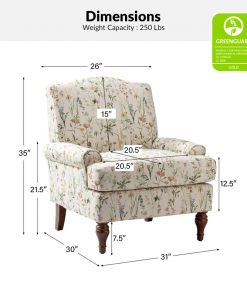 mooresville upholstered armchair with solid wood legs