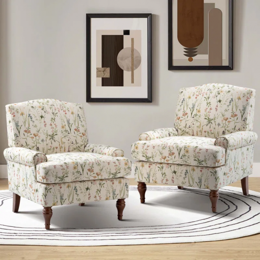 mooresville upholstered armchair with solid wood legs