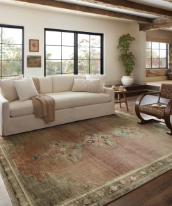 sinclair machine washable clay / tobacco area rug