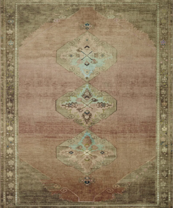 sinclair machine washable clay / tobacco area rug