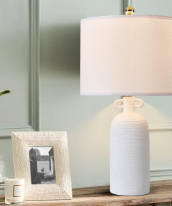 24'' white ceramic table lamp (set of 2)