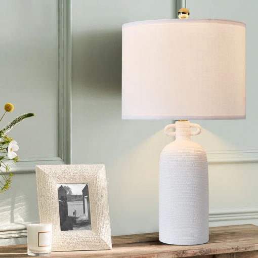 24'' white ceramic table lamp (set of 2)