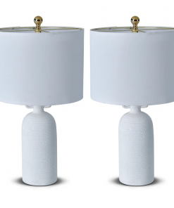 24'' white ceramic table lamp (set of 2)