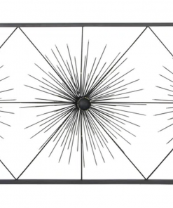 metal sea urchin starburst home wall decor with black frame