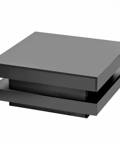 deontea pedestal high gloss minimalist design with led lights, 2 tier square coffee table, center table, living room table