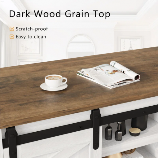 esben 47.2'' long coffee table with 2 sliding doors and 3 hidden storage compartments