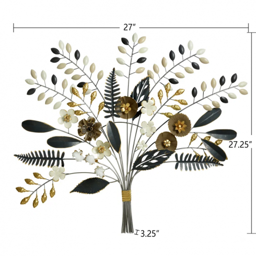 weylyn traditional plants & flowers wall decor on metal