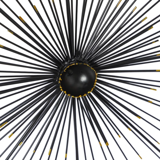 metal sea urchin starburst home wall decor with black frame