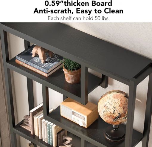 69.29" h x 39.37" w steel geometric bookcase