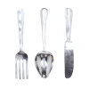 3 pieces aluminum knife, spoon and fork utensils wall decor
