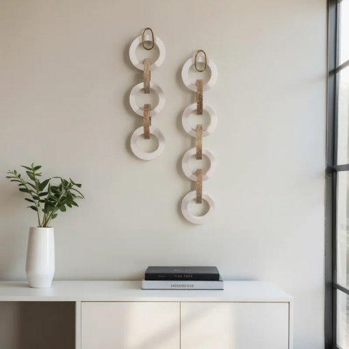 2 pieces 26/35" kano wood and resin wall link chains