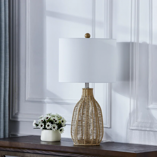 25'' country rope braided original color table lamp for living room/bedroom