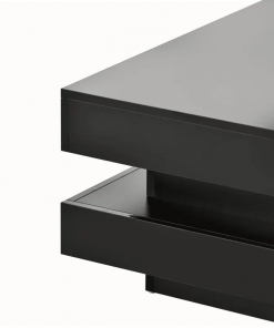 deontea pedestal high gloss minimalist design with led lights, 2 tier square coffee table, center table, living room table