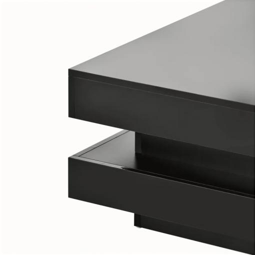 deontea pedestal high gloss minimalist design with led lights, 2 tier square coffee table, center table, living room table