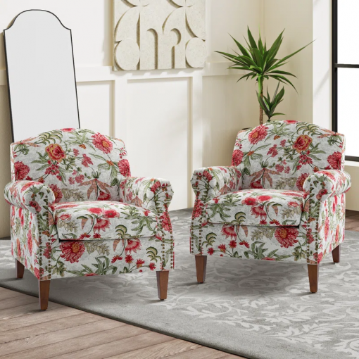 mooresville armchair with nailhead trims