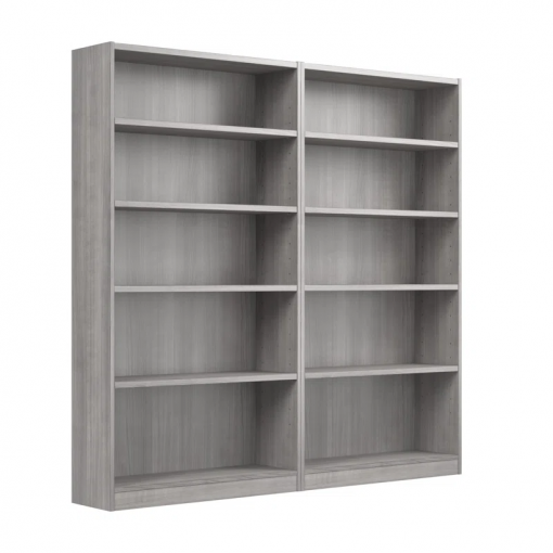 doyno tall 5 shelf bookcase set of 2, storage and display bookshelves for home office and living room