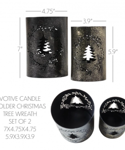 festive finds votive candle holder christmas tree wreath set of 2