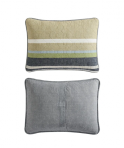 salmon ladder stripe cotton reversible quilt set