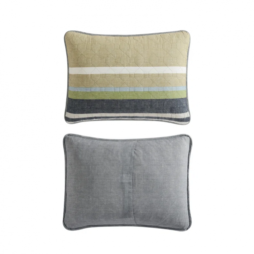 salmon ladder stripe cotton reversible quilt set