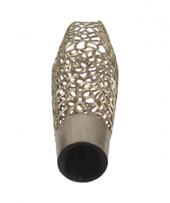 cranfield modern aluminum vase with intricate openwork design
