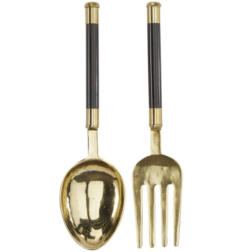 aluminum metal spoon and fork utensils wall decor set