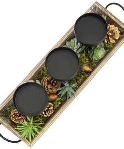 3 slot tabletop candelabra tray