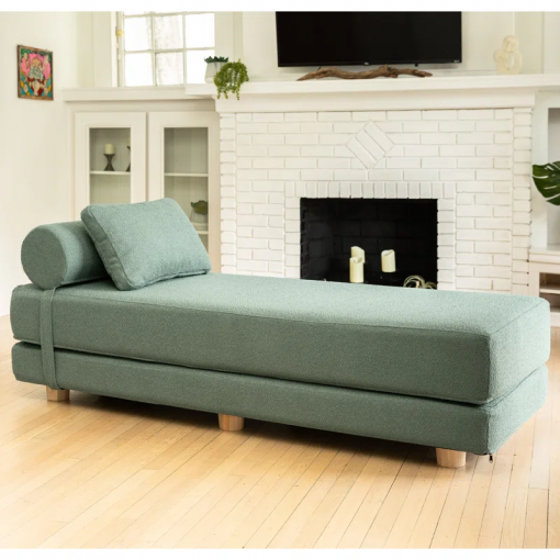 amala daybed fold out queen sleeper premium boucle sleek and modern lounge for relaxing