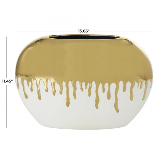 marelin ceramic abstract decorative vase with abstract melting drips