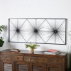 metal sea urchin starburst home wall decor with black frame