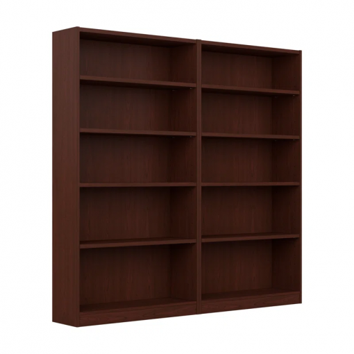 doyno tall 5 shelf bookcase set of 2, storage and display bookshelves for home office and living room