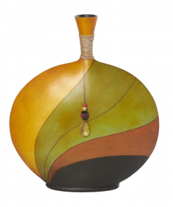 polystone decorative vase with crystal accent