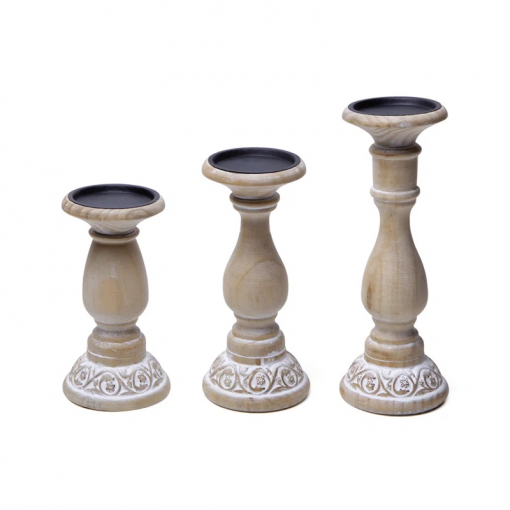 candlelight lane 11.42'' h wood tabletop candlestick