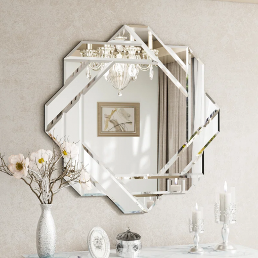 sommerset glass octagon beveled decorative wall mirror accent mirror