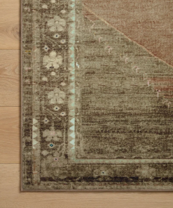 sinclair machine washable clay / tobacco area rug