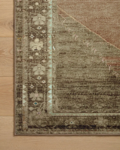 sinclair machine washable clay / tobacco area rug