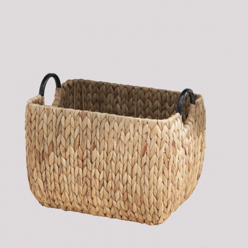 ludmilla rectangular multi purpose water hyacinth baskets with handles 16" x 12" x 13"