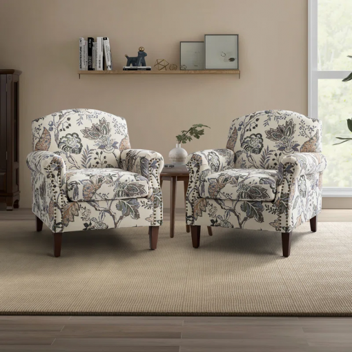 mooresville armchair with nailhead trims