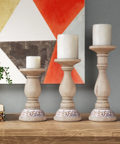 candlelight lane 11.42'' h wood tabletop candlestick