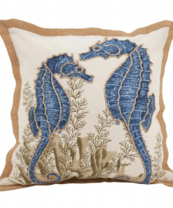 neptunian collection embroidered cotton throw pillow