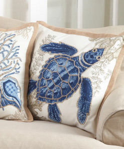 neptunian collection embroidered cotton throw pillow