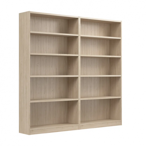 doyno tall 5 shelf bookcase set of 2, storage and display bookshelves for home office and living room