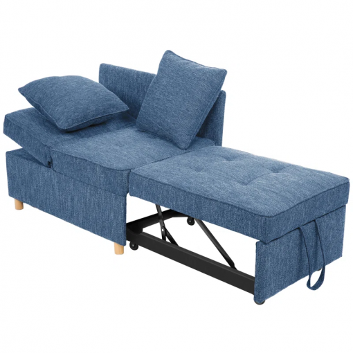 heron 71" upholstered convertible sleeper sofa, pull out sofa bed, chair bed, couch, lounger for small spaces
