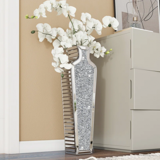 degrailly crystal glass floor vase