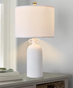 24'' white ceramic table lamp (set of 2)