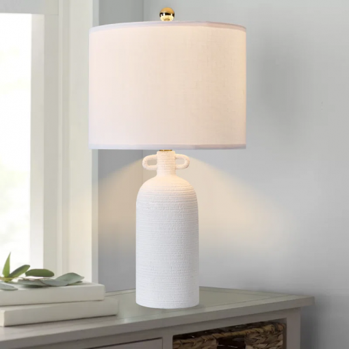 24'' white ceramic table lamp (set of 2)