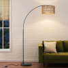 76'' rattan arched dimmable floor lamp with remote control and bulb included