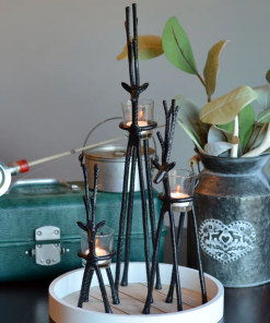 3 piece reindeer votive holder set