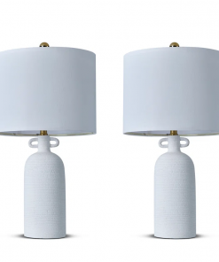 24'' white ceramic table lamp (set of 2)