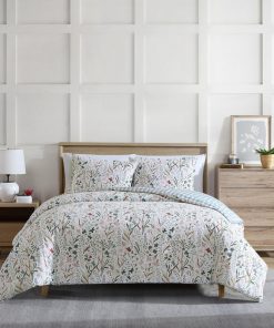 varigated woodland forest cotton reversible pink comforter set