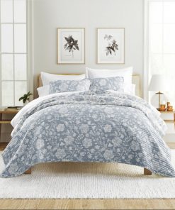 quilt set lightweight all season quilted coverlet textured floral